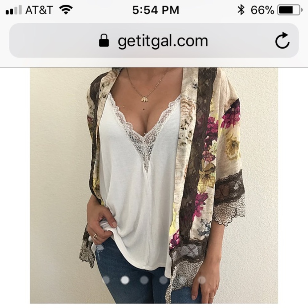 SOLD Floral over piece NWOT